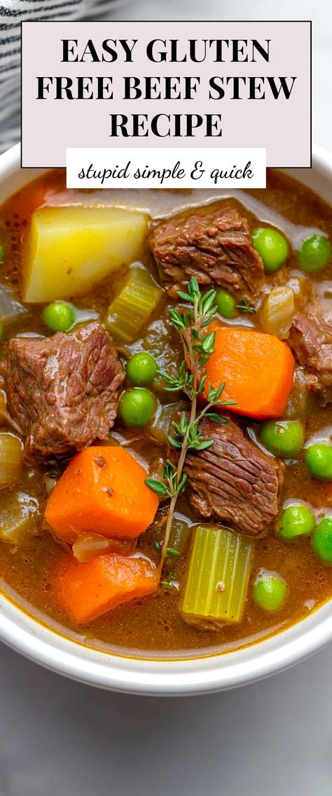 Image for Gluten Free Beef Stew Slow Cooker Gluten Free, Gluten Free Beef Stew, Beef Chuck, Beef Stew Recipe, Crockpot Cooking, Boneless Skinless Chicken, Roasted Red Peppers, Frozen Peas, Beef Stew