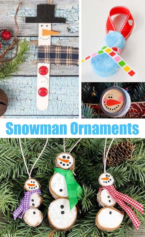 These Christmas Snowman Ornaments are simply adorable and easy enough for kids to make. But don't let that keep you from making your own! Snow Man Ornament Craft, Snowman Ornaments For Kids To Make, Easy Snowman Crafts For Kids, Snowman Ornaments Diy, Christmas Snowman Ornaments, Snowman Crafts For Kids, Snowman Craft For Kids, Ornaments For Kids To Make, Easy Winter Decorations