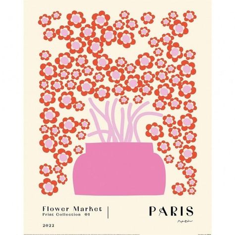 Cheap Pyramid International Flower Market Paris Print | Joom Flower Market Paris Poster, Flower Market Illustration, Flower Show Poster, Bouquet Of Flowers Illustration, Flower Vase Illustration, Flower Market Aesthetic, Current Aesthetic, Pink Flower Bouquet, Paris Art Print