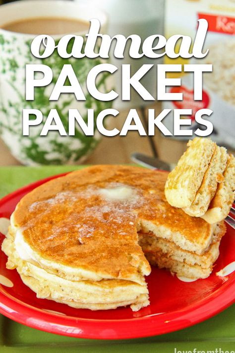 Oatmeal Packet Recipes, Instant Oatmeal Pancakes, Single Serving Oatmeal, Easy Pancakes Recipe, Instant Oatmeal Cookies, Instant Oatmeal Recipes, Homemade Instant Oatmeal, Fruit For Breakfast, Oatmeal Pancake