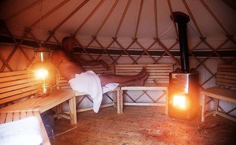 Yurt Sauna, Pacific Yurts, Southern Norway, Yurt Interior, Green Community, Camp Bed, Yurt Home, Nature Camp, House Green