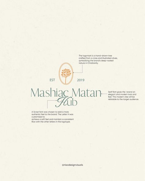 Introducing Mashiac Matan Hub🧡✨ A brand so close to my heart✨I wholeheartedly loved every process of bringing this brand to life. Mashiac Matan Hub seeks to enrich and inspire the younger generations walk with Christ. It is a Christian bookstore that sells journals, Bibles and inspirational gifts. From the colors to the elements, everything was meticulously crafted to reflect the warmth of the brand and the growth that it inspires. #PsychologyxDesign #BuildingBrandsWithChichi #femalefoun... Brand Bible, Christian Photography, Female Founders, Tree Crafts, Modern Vibe, Close To My Heart, Photography Branding, Inspirational Gifts, Bookstore