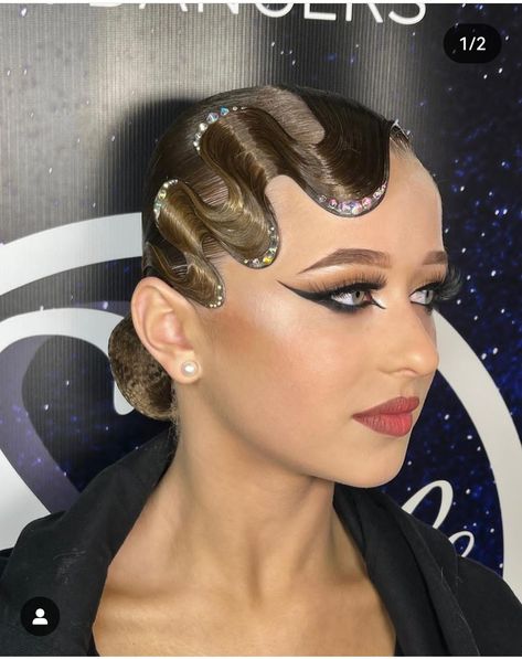 Competition Hairstyles Dancers, Standard Ballroom Hair, Ballroom Hairstyles Competition, Ballroom Hairstyles, Dancesport Hair, Latino Dance, Competition Hair, Ballroom Hair, Performance Hairstyles