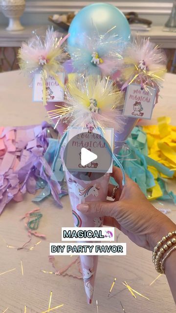 Felicia Pettit | CREATING PARTIES & GIFTS on Instagram: "✨ Transform your party favors with these DIY magical unicorn cones! Perfect for any “magical” themed celebration. 🦄  ✨comment “party favor” for printable & links✨  Make Everyday a Celebration 🎉   #UnicornParty #DIYPartyFavors #MagicalMoments #GiftIdeas #PartyInspiration #diy #diyideas #diycrafts #partyfavors #unicorn #gift #party #amazon #affiliate #bow #bowmaking" Unicorn Birthday Party Party Favors, Rainbow Unicorn Birthday Party Decorations Diy, Unicorn Party Appetizers, Unicorn Theme Party Favors, Dollar Tree Unicorn Party Ideas, Unicorn Favor Ideas, Unicorn Birthday Party Ideas Decoration Diy, Unicorn Birthday Favors, Unicorn Pool Party Ideas