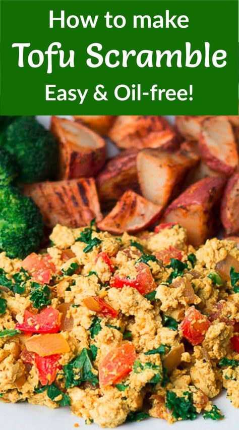 Tofu Scrambled Eggs, Easy Weekend Breakfast, Tofu Scramble Vegan, Scrambled Tofu Recipe, Tofu Breakfast, Scrambled Tofu, Oil Free Vegan Recipes, Tofu Recipes Vegan, Vegan Kids