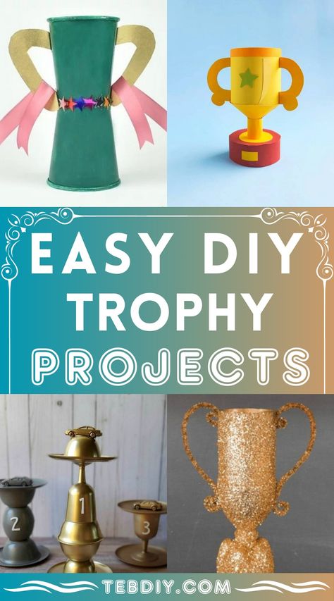 8 Customized DIY Trophy Projects For Different Sports Homemade Trophies Diy, Funny Trophies Ideas Diy, Homemade Trophy Ideas Funny, Home Made Trophy Ideas, Paper Trophy Diy, Fantasy Football Trophy Diy, Fantasy Football Trophy Ideas, Diy Trophy Ideas, Diy Trophies