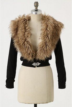 The Look 4 Less: Inspired by...Anthropologie Fur Trim Cardigan, Chic Black Outfits, 2000s Fashion Outfits, Rock Chic, Cardigan Black, Gotham City, Fashion Design Clothes, Really Cute Outfits, 2000s Fashion