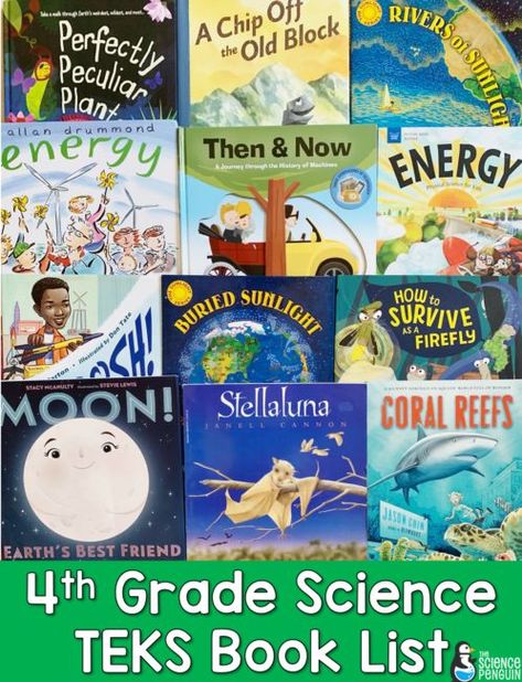 4th Grade Science TEKS Book List Science Read Alouds, Force And Motion Anchor Chart, Motion Anchor Chart, Science Curriculum Elementary, 4th Grade Science Classroom, Notebook Ideas School, 4th Grade Science Lessons, Penguin Science, Penguin Meme