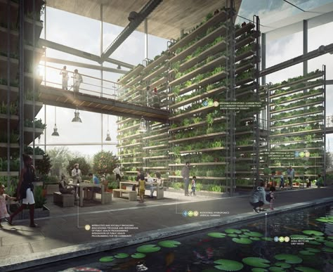 Growth Environment: Architect's Role in Modernizing Farming Practices and Smart Agriculture - Architizer Journal Urban Farming Architecture, Farming Architecture, Vertical Farm, Smart Farm, Indoor Farming, Modern Agriculture, Urban Design Architecture, Urban Agriculture, Vertical Farming