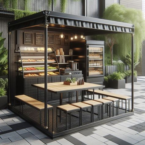 Image creator by Bing Dall E3 #aesthetic#success Resort Hotel Design, Small House Model, Aesthetic Success, Bench And Table, Food Stall Design, Mobile Shop Design, Small Restaurant Design, Mini Cafe, Container Cafe