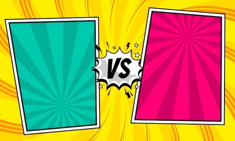 Comic versus background | Premium Vector #Freepik #vector #comic-art #retro-comics #comic-banner #comic-poster Retro Pubmat, Versus Poster, Yt Banner Background, Thumbnail Youtube Background, Comic Banner, Youtube Thumbnail Background, Comic Book Design, Thumbnails Youtube Background, Thumbnail Background