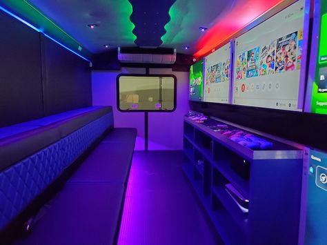 All In One Video Game Buses - Buy A Video Game Truck Business Gaming Trailer, Gaming Truck, Game Trailer, Truck Business, Video Game Party, Sports Books, Escape Rooms, Game Trailers, Entertainment Business