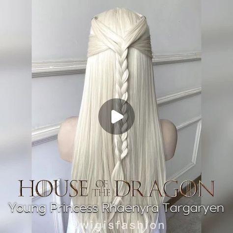 WigIsFashion on Instagram: "How to braid Young Princess Rhaenyra Targaryen Hairstyle? Check it Now!✨✨  #wigisfashion #wigs #perruque #perücke #peluca #lacefrontwigs #syntheticwigs #cosplaywigs #cosplay #makeup #lacewigs #straightwigs #gorgeoushair #hairstyle #pastelhair #haircolor #hairgoals #fashionwigs #blondewig #blondehair #whitehair #whitewig #braidedwigs #braidstyles #braidedhairstyles #RhaenyraTargaryen #rhaenyratargaryencosplay #HouseoftheDragon" Rhaenyra Targaryen Hairstyle, Targaryen Hairstyles, Princess Rhaenyra, How To Braid, Quick Hair, Rhaenyra Targaryen, Pastel Hair, Quick Hairstyles, Cosplay Makeup