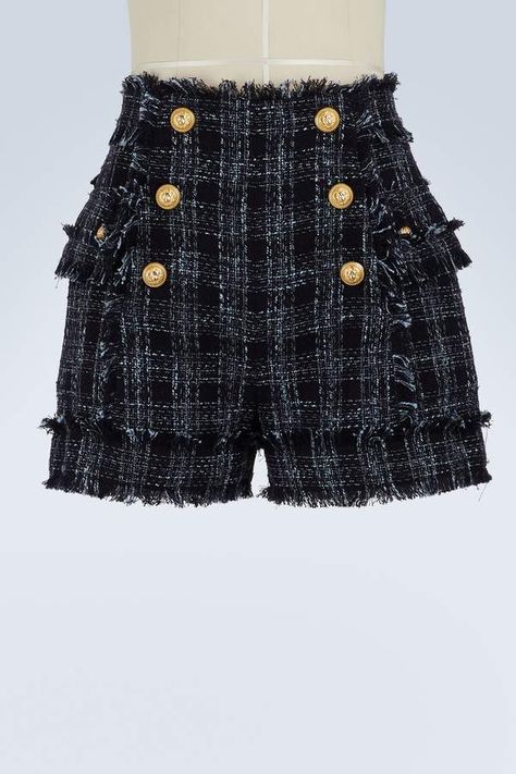 Balmain Tweed high waist shorts Balmain Tweed, Balmain Women, Luxury Contemporary, High Waist Shorts, Contemporary Fashion, High Cut, High Waisted Shorts, Boho Shorts, Women Collection