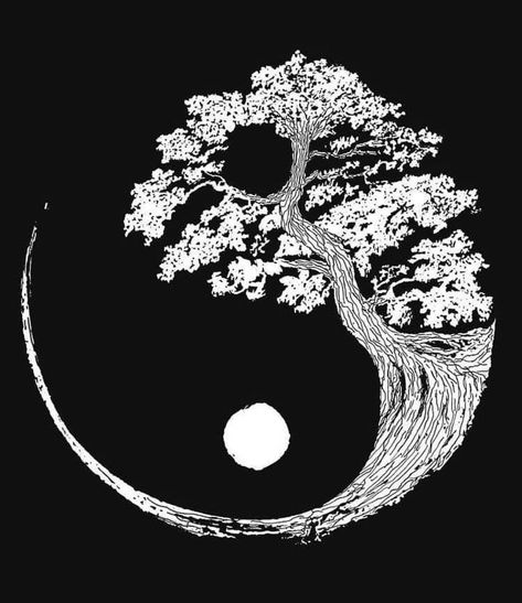 White Drawing, Bonsai Tree, Yin Yang, The Moon, Zen, Moon, Black And White, T Shirt, White