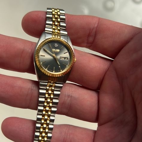 Women’s Seiko Watch Seiko Ladies Watch, Seiko Watches Women Vintage, Silver And Gold Watch Women, Seiko Women Watch, Seiko Vintage Watch, Feminine Watches, Seiko Watches Women, Vintage Seiko Watches, Classic Watch Women