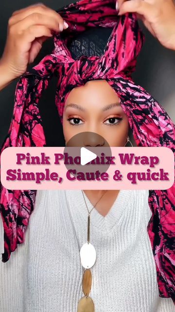 Cambria Howard on Instagram: "Yes it can be a simple as this style🫶🏼✨☺️
.
Please see pinned videos on how the high bun is made 🫶🏼🙌🏽

I’m using my Pink Phoenix Wrap✨🩷🫶🏼✨🩷🫶🏼
.
All Headwraps are 2 yrds long. No Stretch on print wraps
and 100% cotton..
.
.
Jewelry @inali_jewelry_designs" Pink Headwrap, Cotton Jewelry, Head Wrap Styles, High Bun, Use Me, The High, Jewelry Designs, Head Wraps, Wrap Style