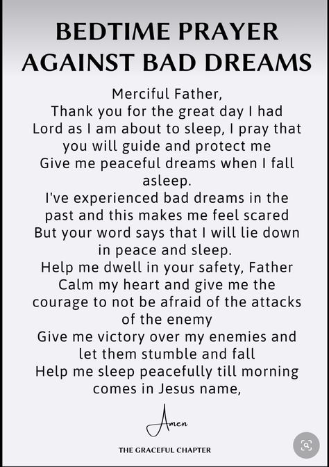 Prayer For Bad Dreams, Biblical Man, Prayers List, Prayer To Break Curses, Exam Prayer, Prayer Quotes Positive, Prayer Before Sleep, Bible Thoughts, Kids Prayer