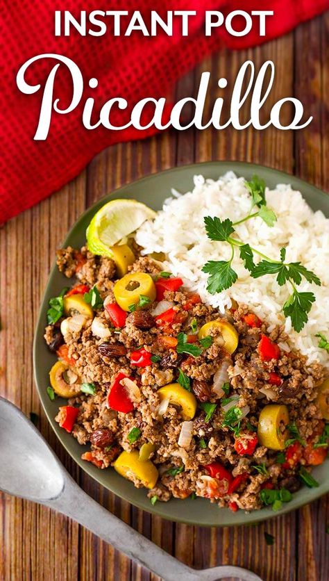 Instant Pot Picadillo, Empanada Filling, Countertop Cooking, Mexican Food Recipes Beef, Simply Happy Foodie, Picadillo Recipe, Hispanic Dishes, Beef Recipe Instant Pot, Cuban Food