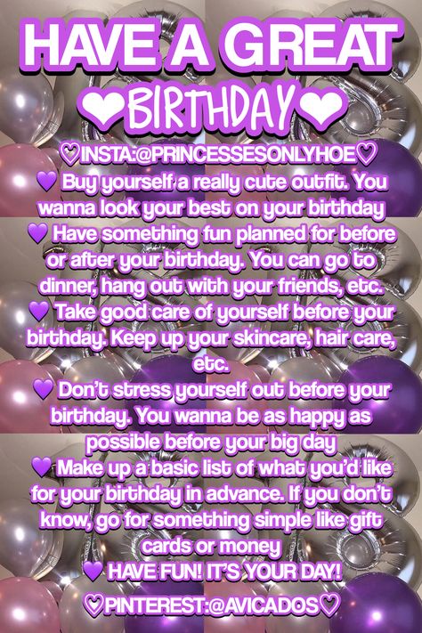 What To Do For Your 13th Birthday, Birthday Ideas For Teens, Have A Great Birthday, 2023 Fashion Trends, Birthday Goals, Cute Birthday Ideas, Birthday Party For Teens, Girl Advice, Baddie Tips