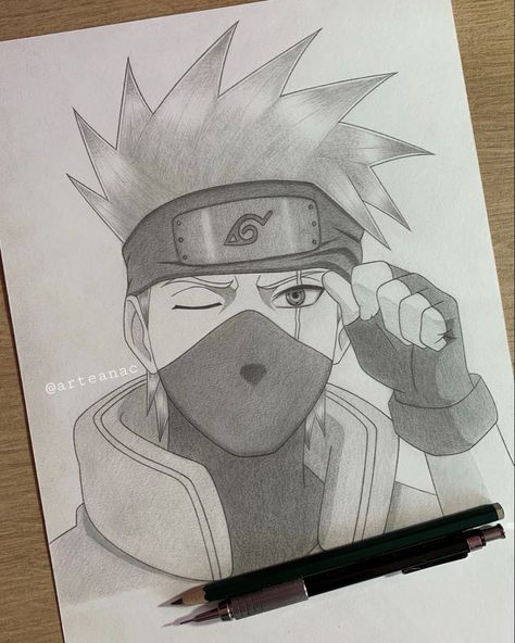 Kakashi Hatake Fanart, Kakashi X Obito, Sasuke Drawing, Kakashi Drawing, Naruto Drawings Easy, Animation Drawing Sketches, Badass Drawings, Naruto Painting, Album Cover Wallpaper Collage