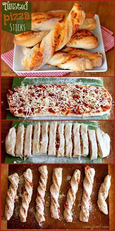 Pizza Breadsticks, Pizza Sticks, Resep Pizza, Läcker Mat, Snacks Für Party, Deilig Mat, Breadsticks, Deep Dish, Finger Food