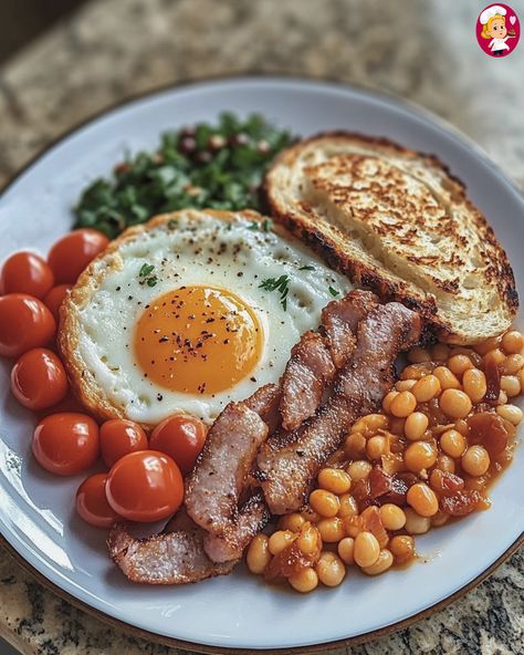 English Breakfast Bread For Toast, Toast Butter, Cumberland Sausage, Eggs Fried, Sliced Tomatoes, Breakfast Ingredients, Black Pudding, Hash Browns, English Breakfast