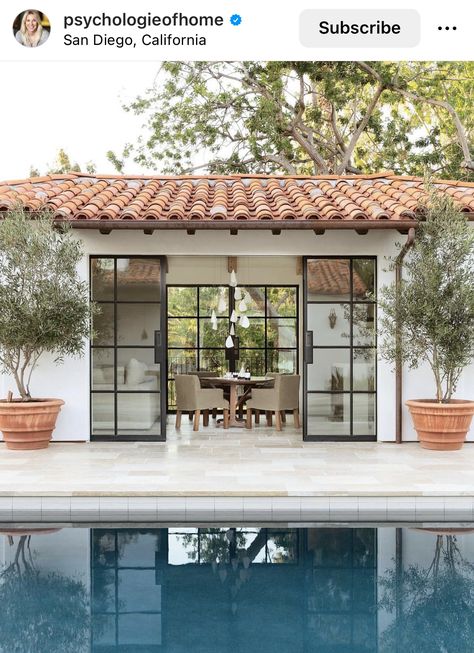 Modern Spanish Style Homes Black And White, Rectangle Home Exterior, California Spanish Revival, Modern Spanish Laundry Room, Spanish Style Home Office, Spanish Hacienda Living Room, Spanish Adobe Style Home, Modern Spanish Exterior, Spanish Mediterranean Interior