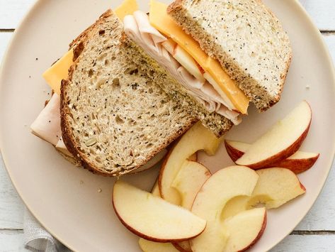 Turkey, Apple, and Cheddar Sandwich Recipe | SELF Cold Turkey Sandwich, Turkey Sandwich Recipes, Apple And Cheddar, Cheddar Sandwich, Turkey Apple, Difficult Words, Lunches For Work, Turkey Sandwich, Cold Sandwiches