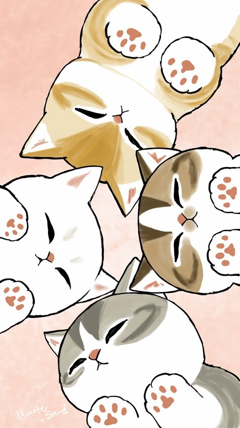 Kawaii Cat Drawing, Cat Phone Wallpaper, Kitten Drawing, Japanese Drawings, Iphone Lockscreen Wallpaper, Iphone Wallpaper Photos, Pokemon Drawings, Kawaii Wallpaper, Cat Wallpaper