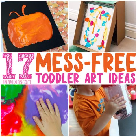 Crafts For 21 Month Old, Painting In Bag Ideas, Mess Free Painting Preschool, Art For One Year Olds Craft Ideas, No Mess Preschool Crafts, Craft Ideas For 18month Old, Quick Crafts For Preschoolers, Mess Free Finger Painting, Arts And Crafts For 20 Month Old