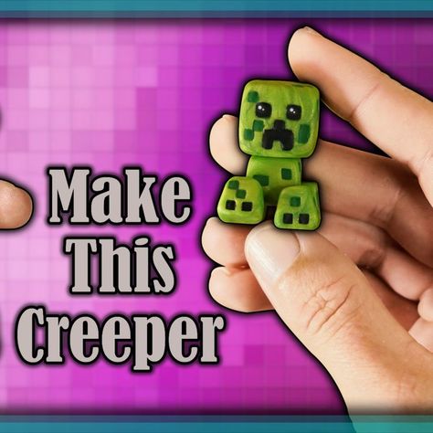 Minecraft Polymer Clay Mini Figure Tutorial. How to sculpt a cute Creeper Chibi out of Polymer Clay. Minecraft Polymer Clay, Clay Mini Figures, Figure Tutorial, Clay Chibi, Minecraft Mini Figures, Tutorial Polymer Clay, Polymer Clay Sculptures, Minecraft Tutorial, Minecraft Mods