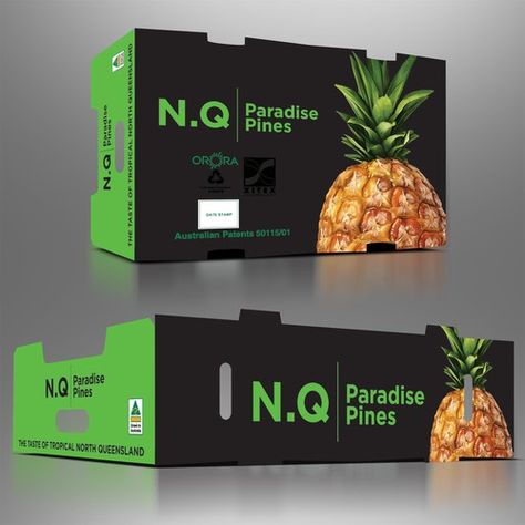 Pineapple Packaging Design, Pineapple Packaging, Supermarket Packaging, Fruits Packaging, Luxury Packaging Design, Fruit Packaging, Inspiration Logo, Fruit Box, Food Packaging Design