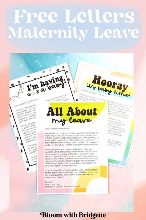 Maternity Leave Letter To Parents, Maternity Leave Teacher, Presents For Students, Letter To Students, Classroom Expectations, Letter To Teacher, Dear Students, Classroom Routines, Classroom Management Tips