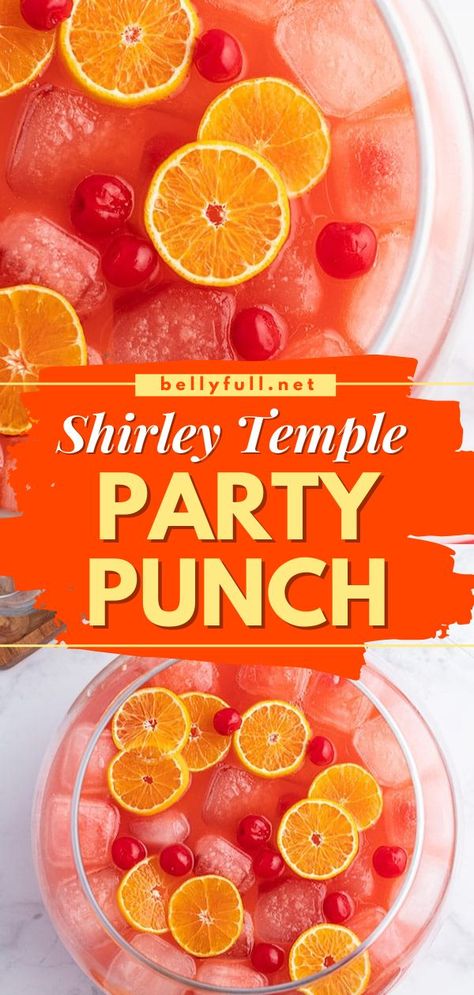 Shirley Temple Party Punch, spring recipes, easter brunch Spring Punch Recipes, Easter Punch Recipes, Wedding Punch Recipes, Shirley Temple Recipe, Party Punch Recipe, Wedding Punch, Brunch Punch, Shirley Temple Drink, Desserts Oreo