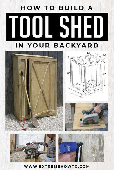 Woodworking Shed, Garden Tools Diy, Diy Home Improvements, Build A Garden, Free Shed Plans, Woodworking Jobs, Tool Shed, Garden Tool Shed, Casa Exterior