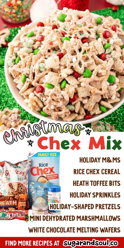 Christmas Chex Mix, Chex Snack Mix, Christmas Snack Mix, Chex Mix Christmas, Crockpot Candy, Snack Mixes, Diy Easy Recipes, Chex Mix Recipes, Muddy Buddies