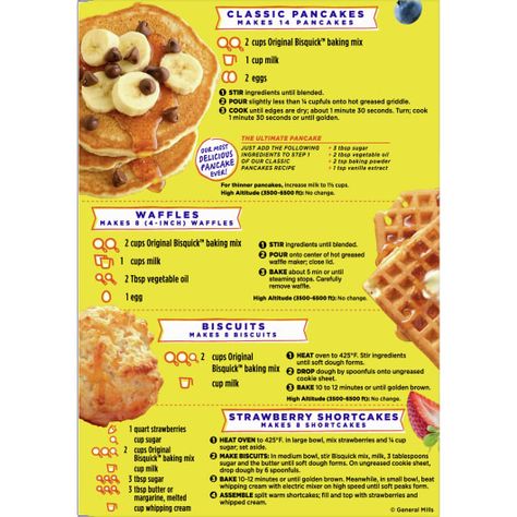 Bisquick™ Original Pancake & Baking Mix - BettyCrocker.com Easy Family Breakfast, Bisquick Waffle Recipes, Bisquick Pancake Recipe, Bisquick Waffles, Bisquick Recipe, Bisquick Pancakes, Family Friendly Breakfast, Sliced Fruit, Breakfast Spread