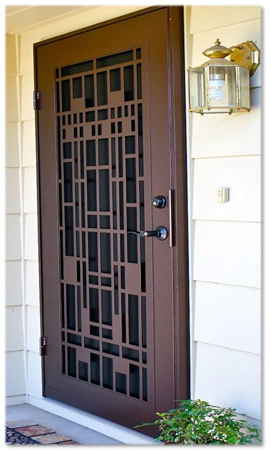 Safety Door Design, Security Screen Doors, Porte In Ferro, Security Screen Door, Steel Security Doors, Metal Doors Design, Steel Door Design, Iron Door Design, Main Entrance Door Design