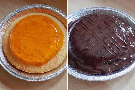 Woman shares how to make a giant Jaffa cake at home using what you’ve got in your cupboard - and it couldn’t be easier Giant Jaffa Cake, Jaffa Cake Recipe, Butter Block, Jaffa Cake, Make Banana Bread, Brownie Cake, British Food, Home Baking, Easy Cake Recipes