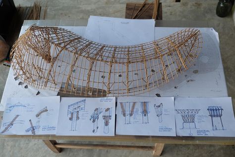 Tectonic Architecture, Table Sketch, Kinetic Architecture, Church Design Architecture, Bamboo Roof, Concept Models Architecture, Bamboo Structure, Bamboo Architecture, Urban Landscape Design