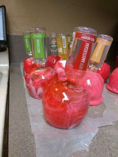 Candy Apple Packaging Ideas, Drunken Candy, Dessert Drinks Alcohol, Sweet Business, Gourmet Candy Apples, Apple Packaging, Deserts Cupcakes, Alcoholic Treats, Candy Apple Recipe