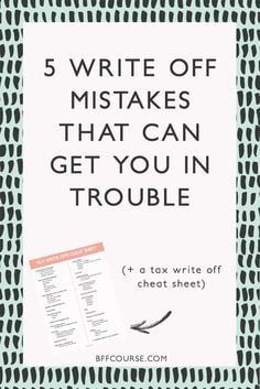 5 Write Off Mistakes that Can Get You in Trouble Small Business Tax Deductions, Business Tax Deductions, Tax Write Offs, Promotional Ideas, Engaging Posts, Llc Business, Esthetician Marketing, Small Business Tax, Marketing Plan Template