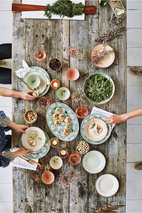 rustic table spread Anthropologie Catalog, Photo Table, Home Catalogue, Rustic Table, Boho Home, Slow Living, Types Of Food, Beautiful Table, Table Style