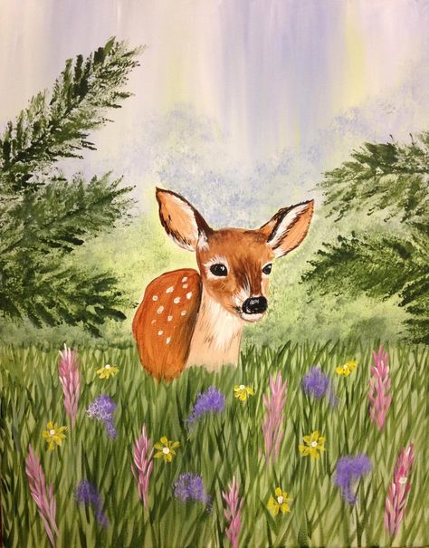 Fawn Meadow Canvas Art Aesthetic Simple, Easy Canvas Art Aesthetic, Textured Canvas Art Diy Tutorials, Canvas Art Aesthetic, Canvas Art Diy, 3d Painting On Canvas, Abstract Painting Acrylic Modern, Animal Paintings Acrylic, Easy Decor