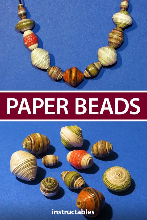 How To Make Jewelry From Recycled Materials, Magazine Paper Beads, High School Jewelry Projects, Recycling Jewelry, Making Paper Beads, Upcycle Jewelry Box, Paper Beads Diy, Magazine Beads, Paper Bead Bracelet