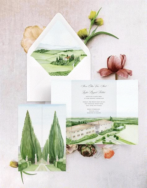 Tuscany Wedding Invitations Borgo Stomennano Watercolor Tuscany Wedding Invitations, Italian Wedding Invitations, Vineyard Wedding Invitations, Art Wedding Invitations, Fancy Envelopes, Making Wedding Invitations, Tuscan Wedding, Wedding Invitations Boho, Wedding Invitation Envelopes