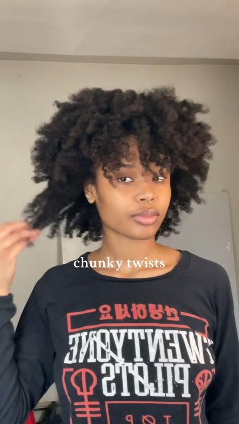 "Chunky Mini Twists on Type 4 Hair | Learn how to create beautiful, chunky mini twists as a protective hairstyle for natural Type 4 hair, including 4a, 4b, and 4c textures. This step-by-step tutorial shows you how to prep your hair, part evenly, and achieve juicy, long-lasting twists that promote hair growth, reduce breakage, and lock in moisture. Perfect for coily and kinky hair, these twists are low-maintenance, versatile, and great for styling or leaving as-is. Ideal for natural hair journeys, keeping curls healthy, and achieving defined, moisturized looks. #ChunkyMiniTwists #ProtectiveHairstyles #Type4HairCare #NaturalHairJourney #4CHairGoals #CoilyHairCare #KinkyHairStyles #HealthyHairRoutine #BlackGirlMagic" Wash And Go Natural Hair Type 4c Short, Twist Out Short Hair, Braids On Natural Hair Short, Natural Mini Twists, Chunky Twists Natural Hair, Twist Outs On Natural Hair Short 4c, Twist Outs On Natural Hair Short, Mini Twists Natural Hair Short, Protective Twists