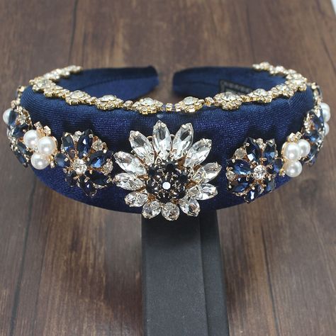 Luxury Wedding Hair Accessories: Headband, Luxury Women's Headband Jewelry, Elegant Rhinestone Headband Hair Accessory, Rhinestone Wedding Hair Accessories, Elegant Crystal Embellished Jewelry Headband, Wedding Party Hair, Luxury Headbands, Thick Headbands, Pageant Crowns