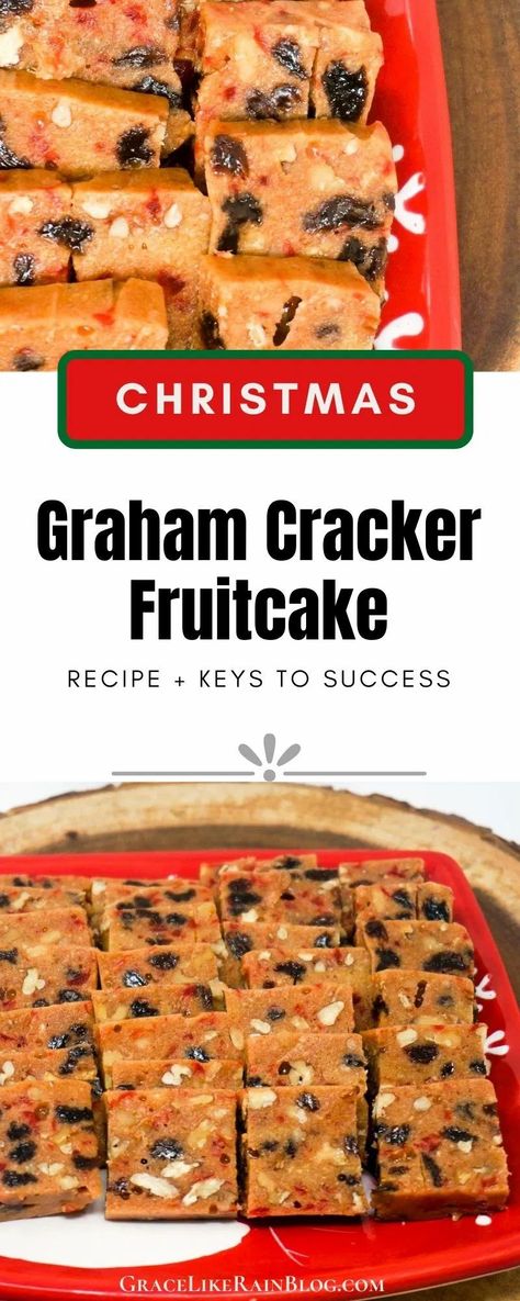 Icebox Fruitcake Recipes Graham Crackers, Icebox Fruit Cake Recipe, Icebox Fruitcake, Christmas Fruitcake, Easy Christmas Candy Recipes, Christmas Candy Homemade, Christmas Yummies, Honey Glazed Carrots, Fruit Cake Christmas